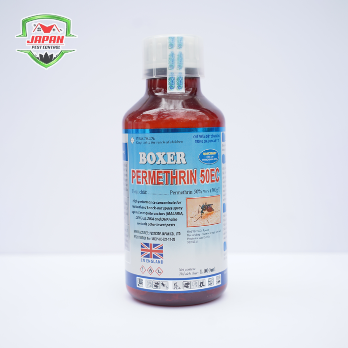 THUỐC MUỖI Y TẾ CAO CẤP BOXER PERMERTHRIN 50EC 1 LÍT